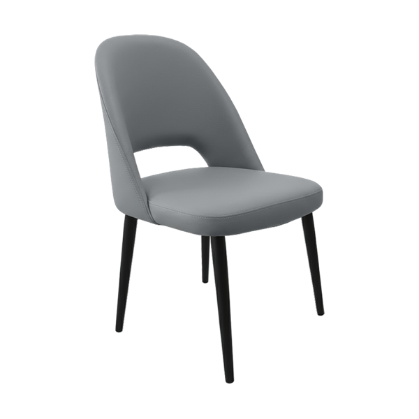 Crescent Chair - Charcoal Fabric with Sled Base