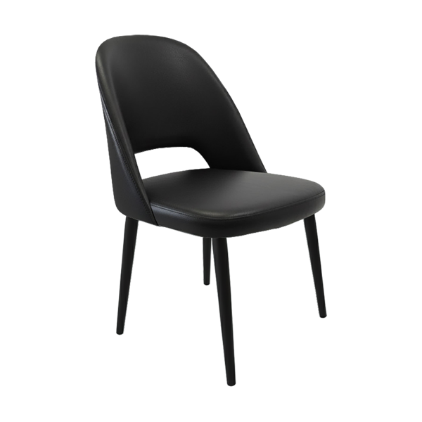 Crescent Chair - Charcoal Fabric with Sled Base