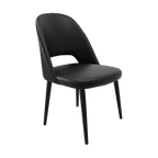 Crescent Chair - Charcoal Fabric with Sled Base