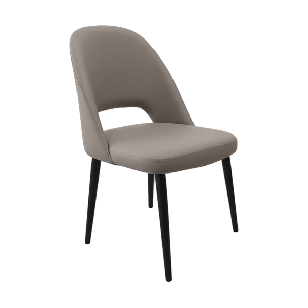 Crescent Chair - Charcoal Fabric with Sled Base
