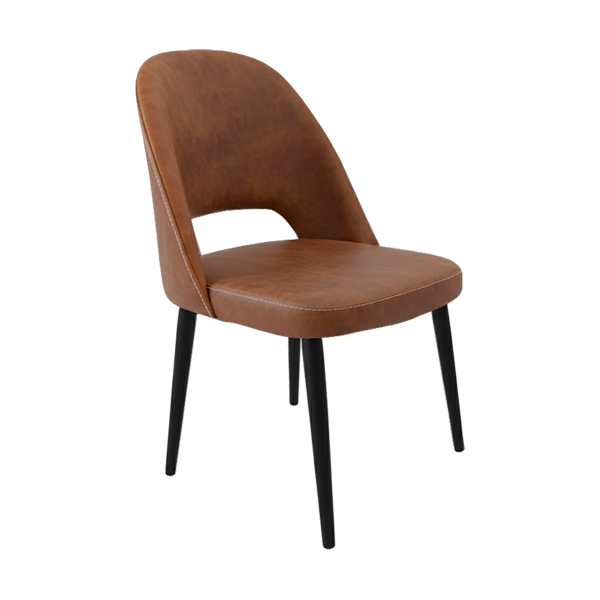 Crescent Chair - Charcoal Fabric with Sled Base