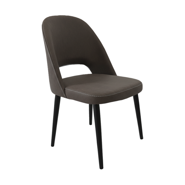 Crescent Chair - Charcoal Fabric with Sled Base