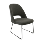 Crescent Chair - Charcoal Fabric with Sled Base