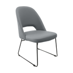 Crescent Chair - Charcoal Fabric with Sled Base