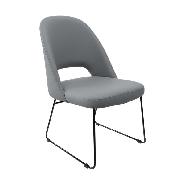 Crescent Chair - Charcoal Fabric with Sled Base