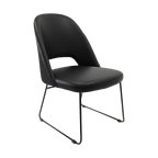 Crescent Chair - Charcoal Fabric with Sled Base