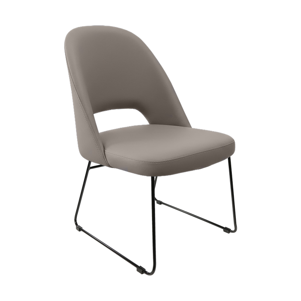 Crescent Chair - Charcoal Fabric with Sled Base