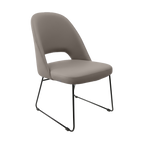 Crescent Chair - Charcoal Fabric with Sled Base