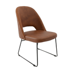 Crescent Chair - Charcoal Fabric with Sled Base