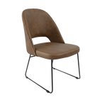Crescent Chair - Charcoal Fabric with Sled Base