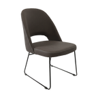 Crescent Chair - Charcoal Fabric with Sled Base