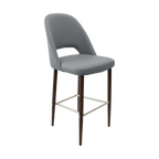Crescent 750mm Barstool - Taupe with Black Round Legs