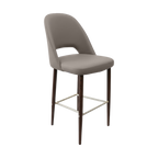 Crescent 750mm Barstool - Taupe with Black Round Legs