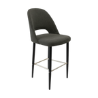 Crescent 750mm Barstool - Taupe with Black Round Legs