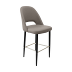 Crescent 750mm Barstool - Taupe with Black Round Legs
