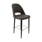 Crescent 750mm Barstool - Taupe with Black Round Legs