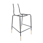 Tiramisu Barstool Frame - Black/Brass Tip
