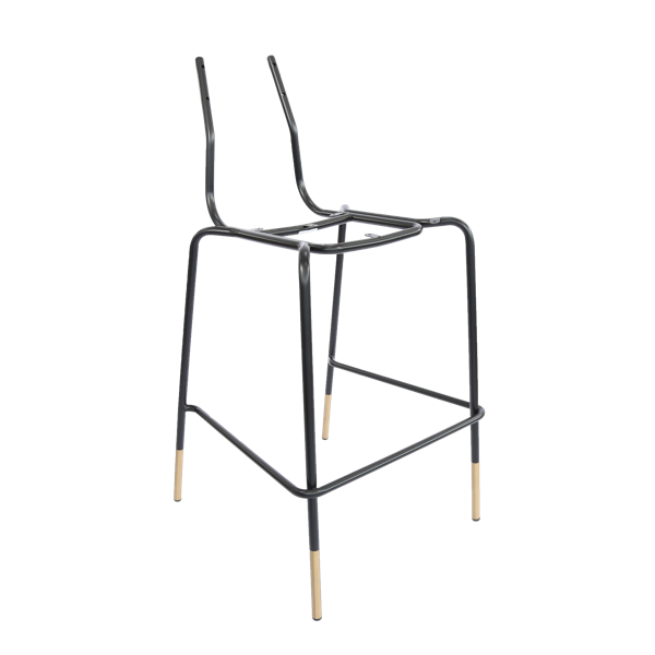 Tiramisu Barstool Frame - Black/Brass Tip