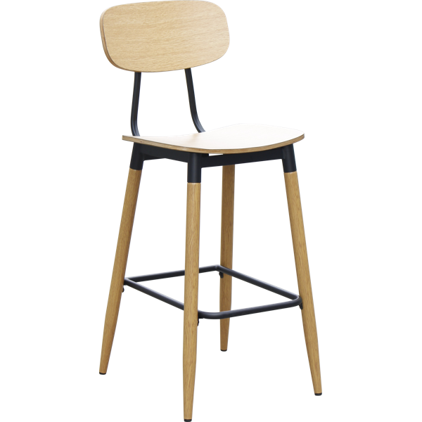 Austin Barstool- Natural Ply Seat + Natural Backrest