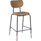 Tiramisu Barstool - Brass Frame / Oak Ply