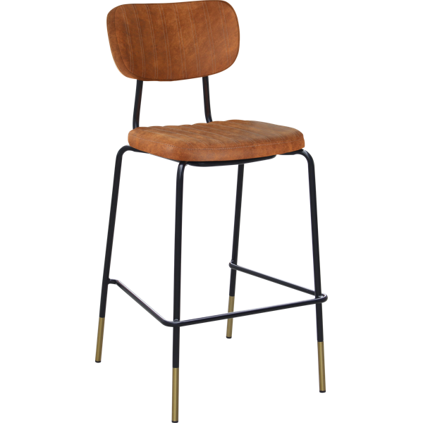 Tiramisu Barstool - Brass Frame / Oak Ply
