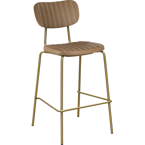 Tiramisu Barstool - Brass Frame / Oak Ply