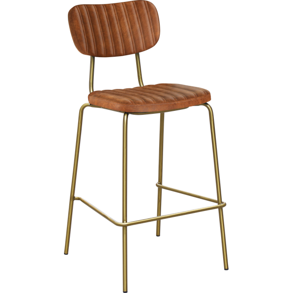 Tiramisu Barstool - Brass Frame / Oak Ply
