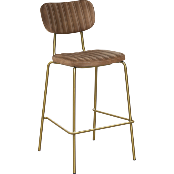 Tiramisu Barstool - Brass Frame / Oak Ply