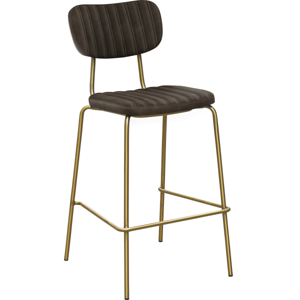Tiramisu Barstool - Brass Frame / Oak Ply