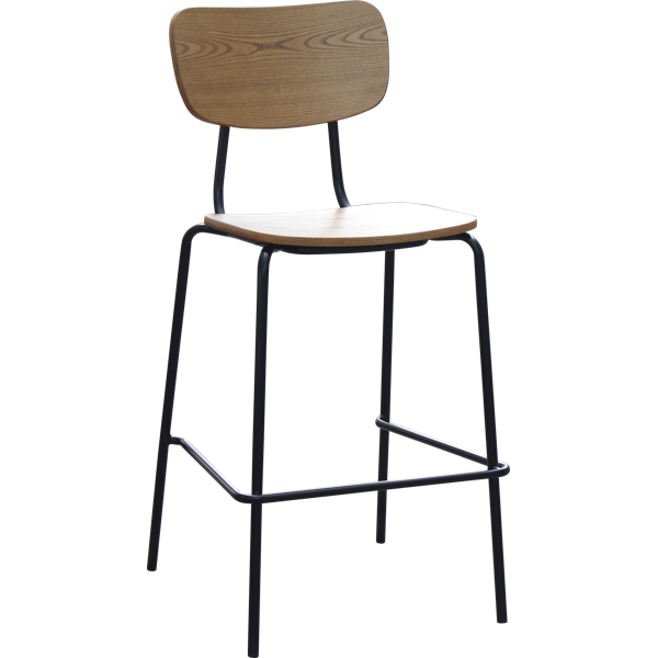Tiramisu Barstool - Brass Frame / Oak Ply