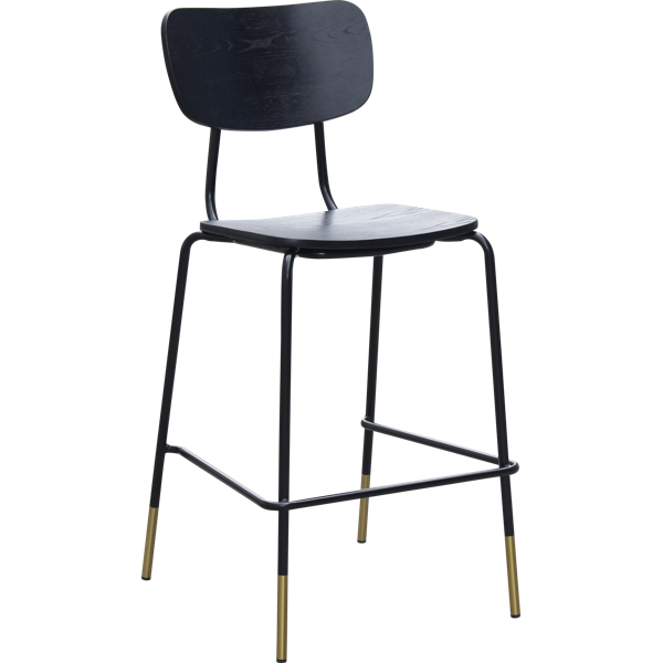 Tiramisu Barstool - Brass Frame / Oak Ply