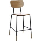 Tiramisu Barstool - Brass Frame / Oak Ply