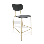 Tiramisu Barstool - Brass Frame / Oak Ply