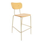 Tiramisu Barstool - Brass Frame / Oak Ply