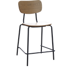 Tiramisu 650mm Barstool - Black Frame with Black Vinyl Seat & Back Rest