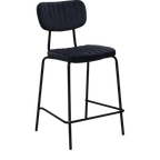 Tiramisu 650mm Barstool - Black Frame with Black Vinyl Seat & Back Rest