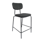 Tiramisu 650mm Barstool - Black Frame with Black Vinyl Seat & Back Rest