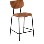 Tiramisu 650mm Barstool - Black Frame with Black Vinyl Seat & Back Rest