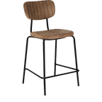 Tiramisu 650mm Barstool - Black Frame with Black Vinyl Seat & Back Rest
