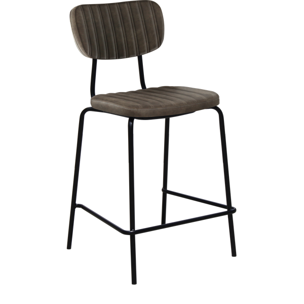 Tiramisu 650mm Barstool - Black Frame with Black Vinyl Seat & Back Rest