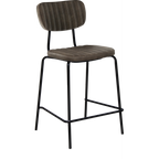 Tiramisu 650mm Barstool - Black Frame with Black Vinyl Seat & Back Rest