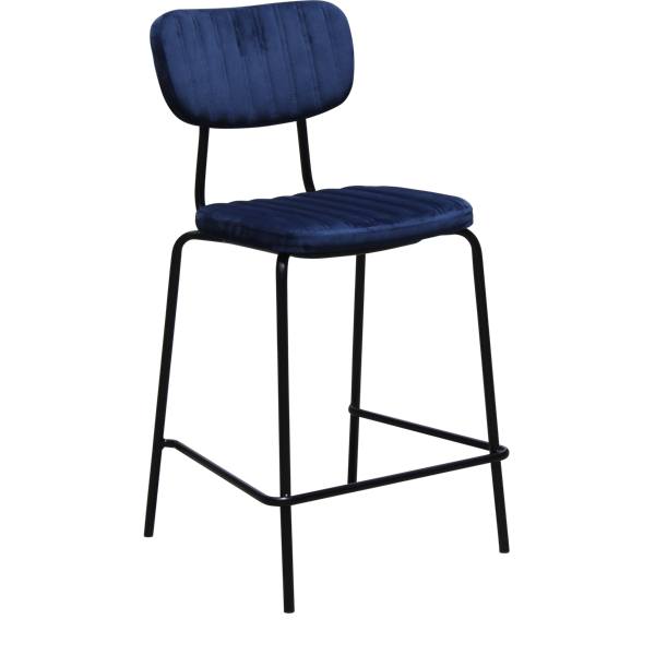 Tiramisu 650mm Barstool - Black Frame with Black Vinyl Seat & Back Rest