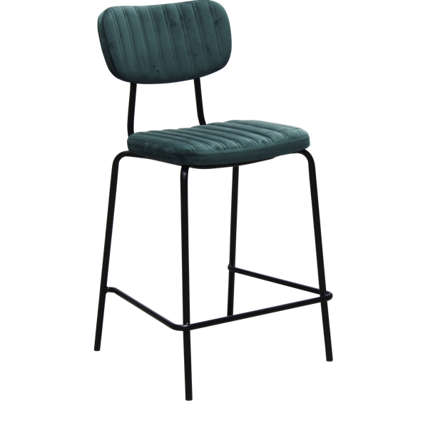 Tiramisu 650mm Barstool - Black Frame with Black Vinyl Seat & Back Rest