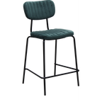 Tiramisu 650mm Barstool - Black Frame with Black Vinyl Seat & Back Rest