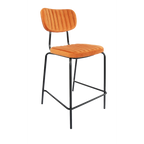 Tiramisu 650mm Barstool - Black Frame with Black Vinyl Seat & Back Rest