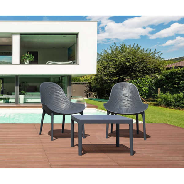 Sky Lounge/Sky Side Table 2 Seat Package - White
