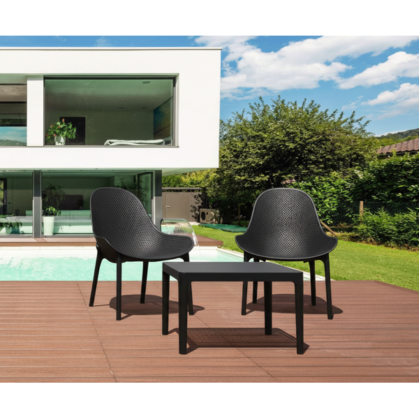 Sky Lounge/Sky Side Table 2 Seat Package - White