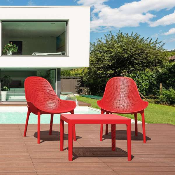 Sky Lounge/Sky Side Table 2 Seat Package - White