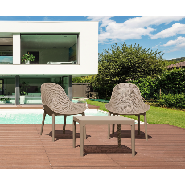 Sky Lounge/Sky Side Table 2 Seat Package - White