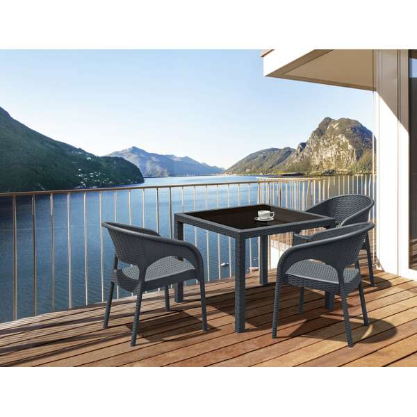 4 Piece Balcony Setting with Panama Arm Chair